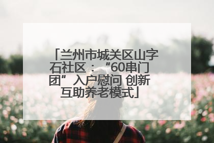兰州市城关区山字石社区：“60串门团”入户慰问 创新互助养老模式