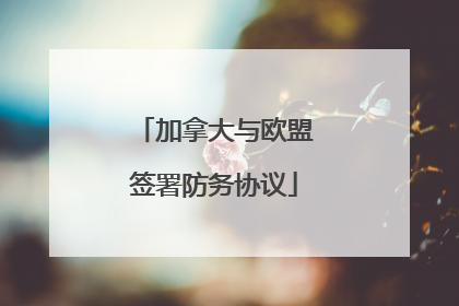 加拿大与欧盟签署防务协议