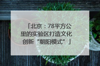 北京：78平方公里的实验区打造文化创新“朝阳模式”