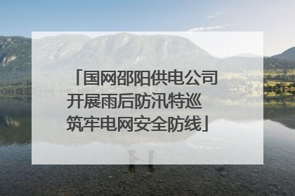 国网邵阳供电公司开展雨后防汛特巡 筑牢电网安全防线