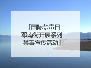 国际禁毒日 邓南街开展系列禁毒宣传活动