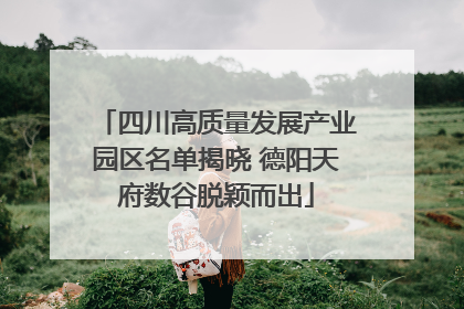 四川高质量发展产业园区名单揭晓 德阳天府数谷脱颖而出