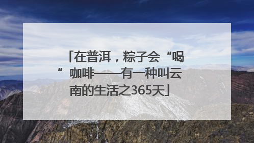 在普洱，粽子会“喝”咖啡——有一种叫云南的生活之365天