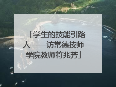 学生的技能引路人——访常德技师学院教师符兆芳