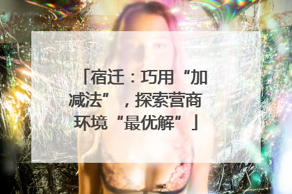 宿迁：巧用“加减法”，探索营商环境“最优解”