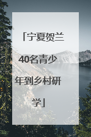 宁夏贺兰40名青少年到乡村研学