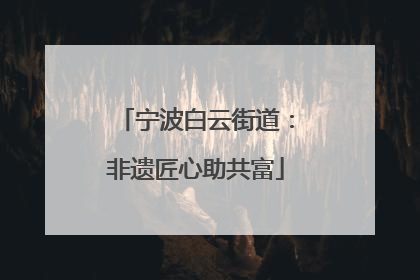 宁波白云街道：非遗匠心助共富
