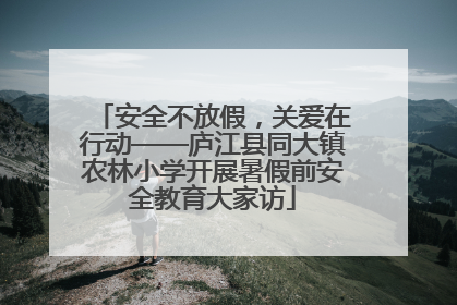 安全不放假，关爱在行动——庐江县同大镇农林小学开展暑假前安全教育大家访
