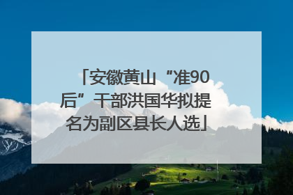 安徽黄山“准90后”干部洪国华拟提名为副区县长人选