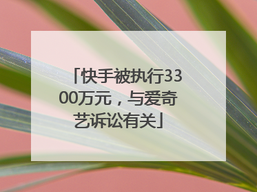 快手被执行3300万元，与爱奇艺诉讼有关