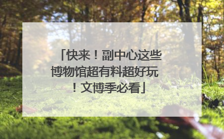 快来！副中心这些博物馆超有料超好玩！文博季必看
