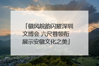 徽风皖韵闪耀深圳文博会 六尺巷领衔展示安徽文化之美