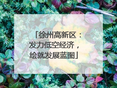 徐州高新区：发力低空经济，绘就发展蓝图