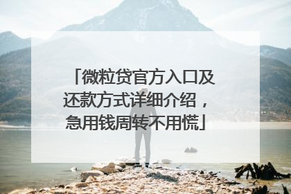 微粒贷官方入口及还款方式详细介绍，急用钱周转不用慌