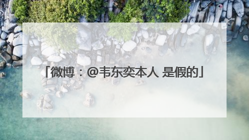 微博：@韦东奕本人 是假的