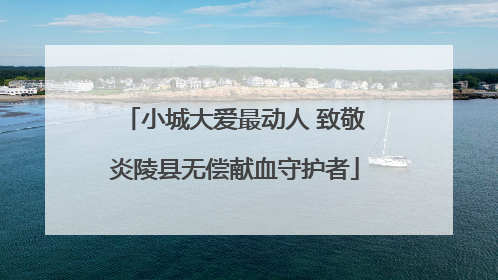 小城大爱最动人 致敬炎陵县无偿献血守护者
