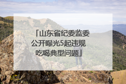 山东省纪委监委公开曝光5起违规吃喝典型问题
