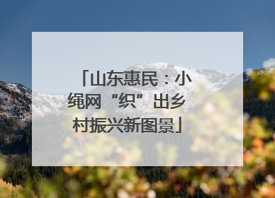 山东惠民：小绳网“织”出乡村振兴新图景