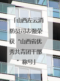 山西左云消防员司志强荣获“山西省优秀共青团干部”称号