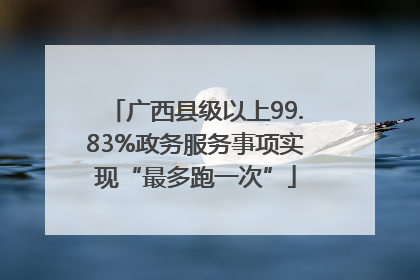 广西县级以上99.83%政务服务事项实现“最多跑一次”