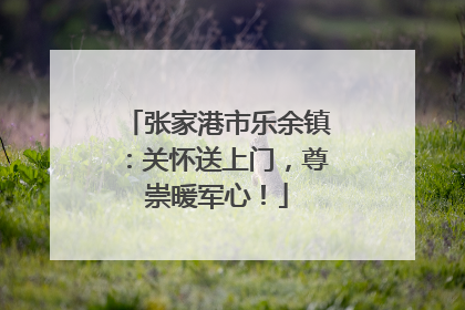 张家港市乐余镇：关怀送上门，尊崇暖军心！