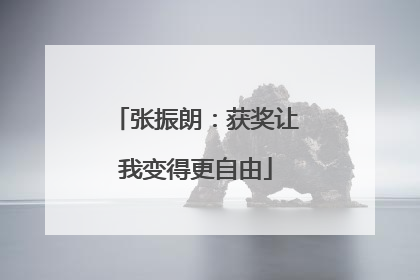 张振朗：获奖让我变得更自由