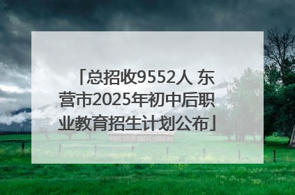 总招收9552人 东营市2025年初中后职业教育招生计划公布