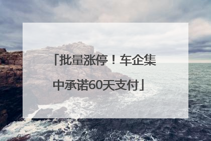 批量涨停！车企集中承诺60天支付