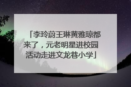 李玲蔚王琳黄雅琼都来了，元老明星进校园活动走进文龙巷小学