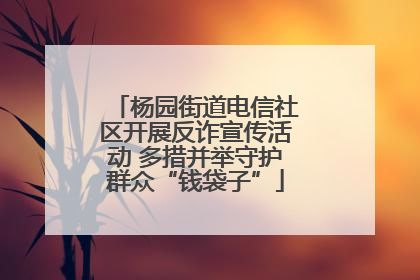 杨园街道电信社区开展反诈宣传活动 多措并举守护群众“钱袋子”
