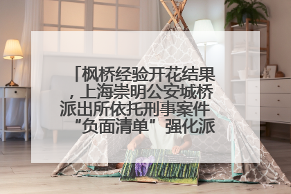 枫桥经验开花结果，上海崇明公安城桥派出所依托刑事案件“负面清单”强化派出所“主防”