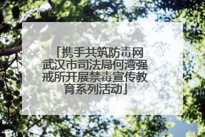 携手共筑防毒网 武汉市司法局何湾强戒所开展禁毒宣传教育系列活动