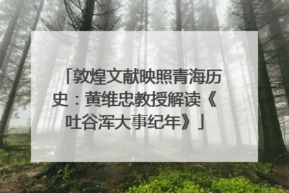 敦煌文献映照青海历史：黄维忠教授解读《吐谷浑大事纪年》