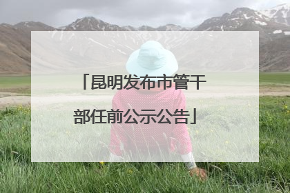 昆明发布市管干部任前公示公告