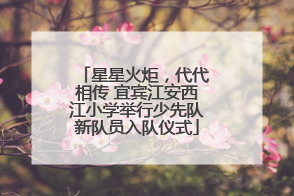星星火炬，代代相传 宜宾江安西江小学举行少先队新队员入队仪式