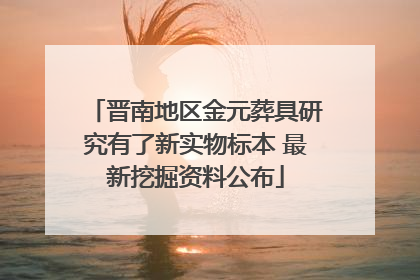 晋南地区金元葬具研究有了新实物标本 最新挖掘资料公布