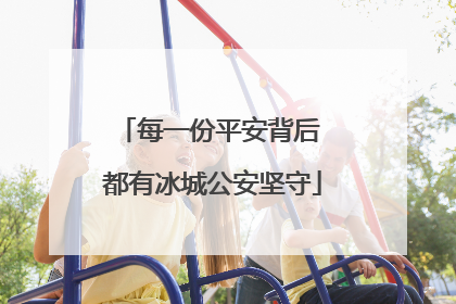 每一份平安背后 都有冰城公安坚守