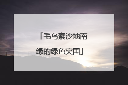 毛乌素沙地南缘的绿色突围
