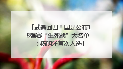 武磊回归！国足公布18强赛“生死战”大名单：杨明洋首次入选