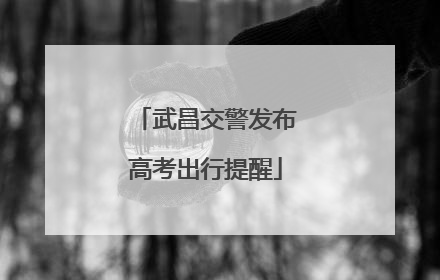 武昌交警发布高考出行提醒