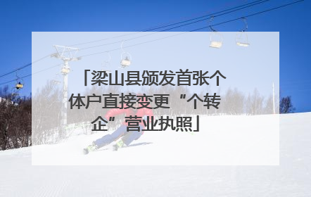 梁山县颁发首张个体户直接变更“个转企”营业执照