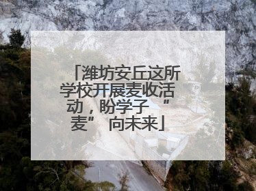 潍坊安丘这所学校开展麦收活动，盼学子 “麦” 向未来