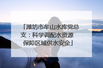 潍坊市牟山水库党总支：科学调配水资源 保障区域供水安全