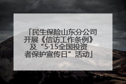 民生保险山东分公司开展《信访工作条例》及“5·15全国投资者保护宣传日”活动