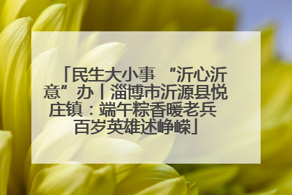 民生大小事 “沂心沂意”办丨淄博市沂源县悦庄镇：端午粽香暖老兵 百岁英雄述峥嵘