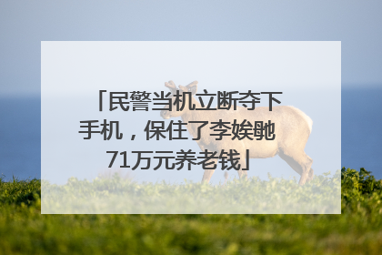 民警当机立断夺下手机，保住了李娭毑71万元养老钱