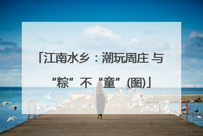 江南水乡：潮玩周庄 与“粽”不“童”(图)