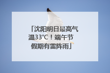 沈阳明日最高气温33℃！端午节假期有雷阵雨