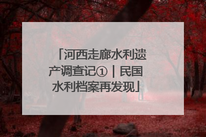河西走廊水利遗产调查记①｜民国水利档案再发现