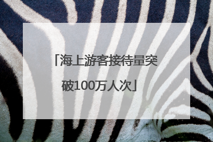 海上游客接待量突破100万人次